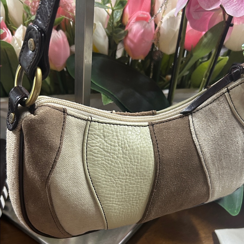 Franco Sarto patchwork leather suede shoulder Bag - image 4